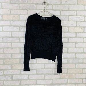 St John Sport Black Chenille Crewneck Swea…